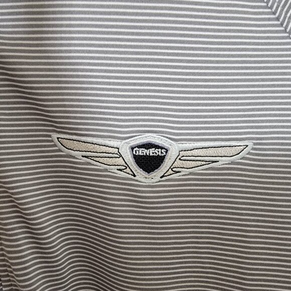 Under Armour Size M Gray & White Striped 1/4 Zip Long Sleeve Pullover, NEW w/Tag - Picture 2 of 11